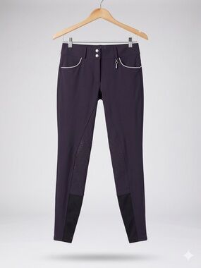 Horze Girls' Black Riding Breeches with Contrast Trim